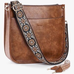 HKCLUF Crossbody Hobo Handbag with 2 adjustable guitar straps